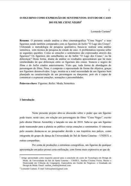 O figurino como expressão de sentimentos: estudo de caso do filme cisne negro