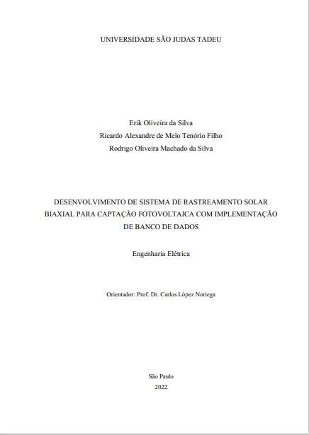 Desenvolvimento de sistema de rastreamento solar biaxial para captação fotovoltaica com implementação de banco de dados