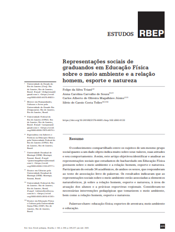 Representações sociais de graduandos em Educação Física sobre o meio ambiente e a relação homem, esporte e natureza