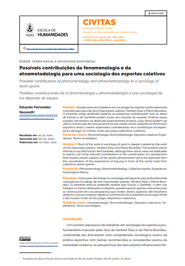 Possíveis contribuições da fenomenologia e da etnometodologia para uma sociologia dos esportes coletivos