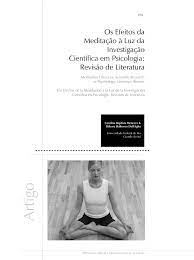 Os efeitos da meditação à luz da investigação científica em Psicologia: revisão de literatura