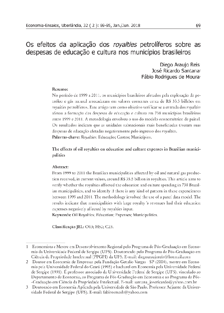 Os efeitos da aplicação dos royalties petrolíferos sobre os investimentos públicos nos municípios brasileiros