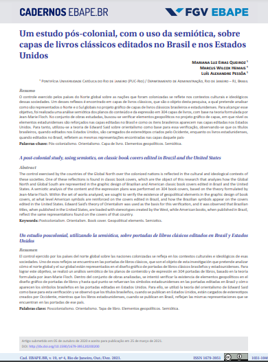 Um estudo pós-colonial, com o uso da semiótica, sobre capas de livros clássicos editados no Brasil e nos Estados Unidos