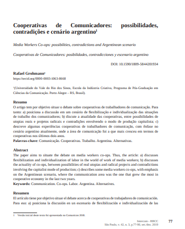 Cooperativas de Comunicadores: possibilidades, contradições e cenário argentino