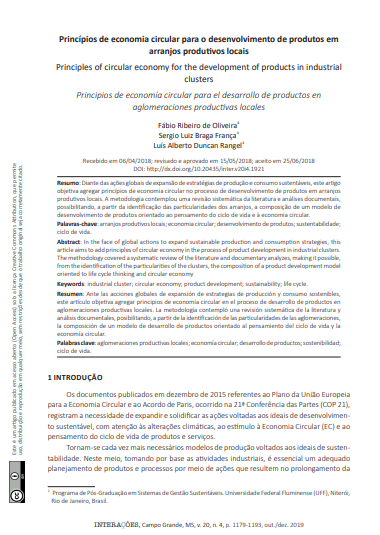 Princípios de economia circular para o desenvolvimento de produtos em arranjos produtivos locais