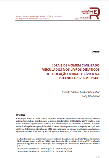 IDEAIS DE HOMEM CIVILIZADO VEICULADOS NOS LIVROS DIDÁTICOS DE EDUCAÇÃO MORAL E CÍVICA NA DITADURA CIVIL-MILITAR