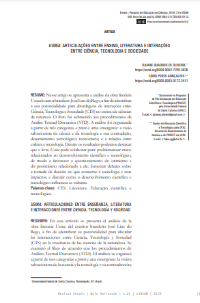 USINA: ARTICULAÇÕES ENTRE ENSINO, LITERATURA E INTERAÇÕES ENTRE CIÊNCIA, TECNOLOGIA E SOCIEDADE