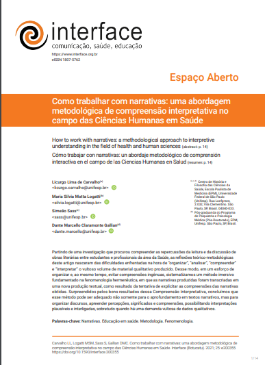 Como trabalhar com narrativas: uma abordagem metodológica de compreensão interpretativa no campo das Ciências Humanas em Saúde