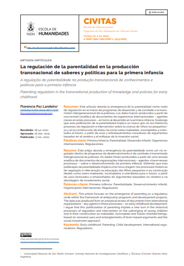 La regulación de la parentalidad en la producción transnacional de saberes y políticas para la primera infancia