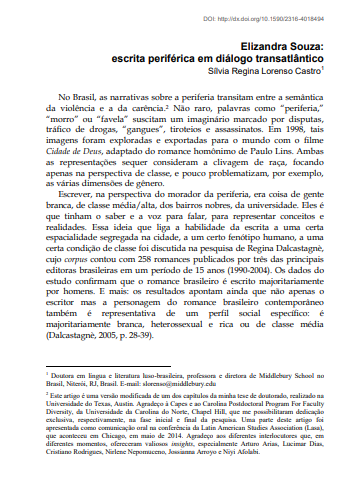 Elizandra Souza: escrita periférica em diálogo transatlântico