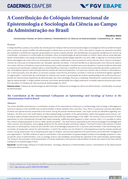 A Contribuição do Colóquio Internacional de Epistemologia e Sociologia da Ciência ao Campo da Administração no Brasil