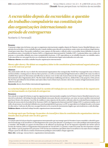 A escravidão depois da escravidão: a questão do trabalho compulsório na constituição das organizações internacionais no período de entreguerras