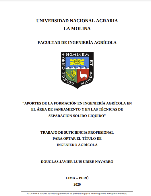 Aportes de la formación en Ingeniería Agrícola en el área de saneamiento