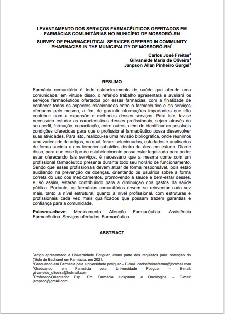 Levantamento dos serviços farmacêuticos ofertados em farmácias comunitárias no município de Mossoró-RN