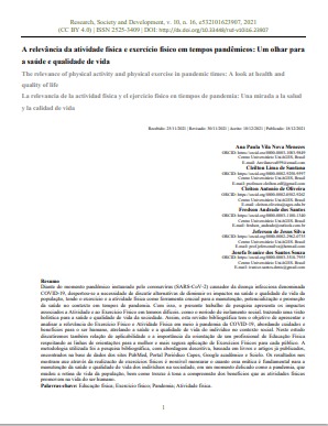 A relevância da atividade física e exercício físico em tempos pandêmicos: Um olhar para a saúde e qualidade de vida