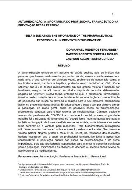 Automedicação: a importância do profissional farmacêutico na prevenção dessa prática