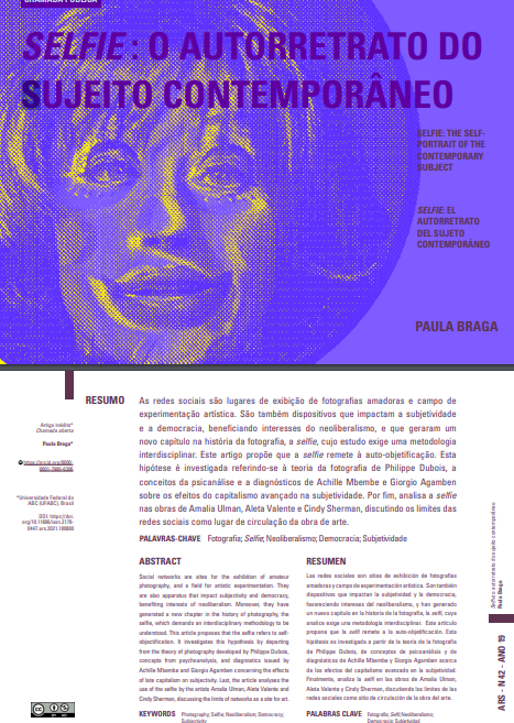 SELFIE: O AUTORRETRATO DO SUJEITO CONTEMPORÂNEO
