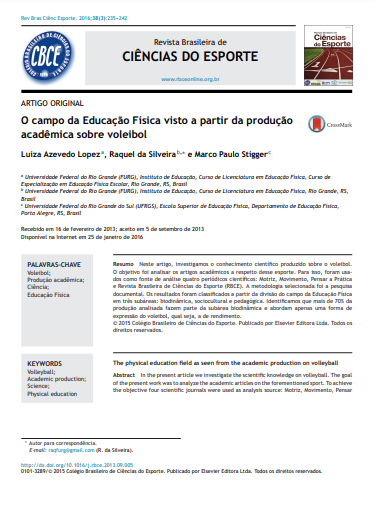 O campo da Educação Física visto a partir da produção acadêmica sobre voleibol