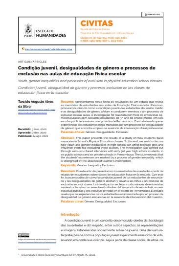 Condição juvenil, desigualdades de gênero e processos de exclusão nas aulas de educação física escolar