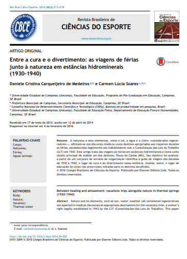 Entre a cura e o divertimento: as viagens de férias junto à natureza em estâncias hidrominerais (1930-1940)