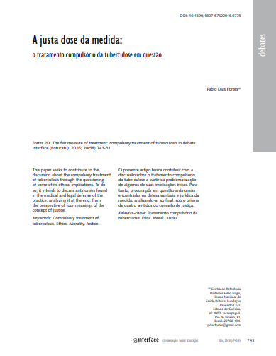 A justa dose da medida: o tratamento compulsório da tuberculose em questão