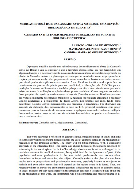Medicamentos à base da cannabis sativa no Brasil: uma revisão bibliográfica integrativa