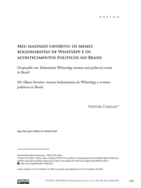 Meu malvado favorito: os memes bolsonaristas de WhatsApp e os acontecimentos políticos no Brasil