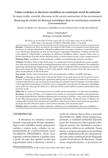Tantas verdades: os discursos científicos na construção social do ambiente
