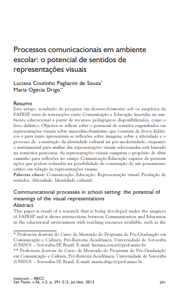 Processos comunicacionais em ambiente escolar: o potencial de sentidos de representações visuais