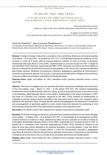 O golpe vira uma festa: o 31 de março de 1964 nos discursos e nas práticas cívico-patrióticas (1970-1971)