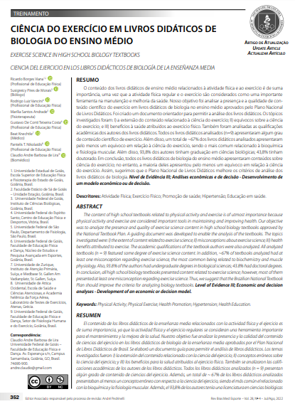 EXERCISE SCIENCE IN HIGH SCHOOL BIOLOGY TEXTBOOKS