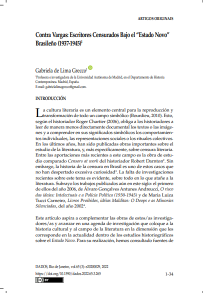 Contra Vargas: Escritores Censurados Bajo el “Estado Novo” Brasileño (1937-1945)