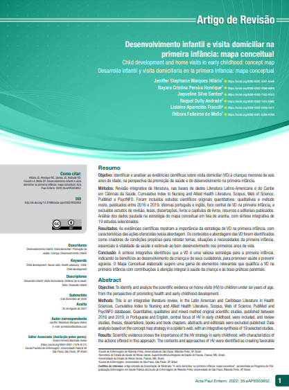 Desenvolvimento infantil e visita domiciliar na primeira infância: mapa conceitual
