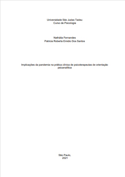 Implicações da pandemia na prática clínica de psicoterapeutas de orientação psicanalítica