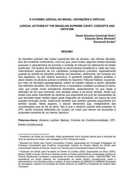 O ativismo judicial no Brasil: Definições e Críticas