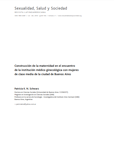 Construção da maternidade no encontro da instituição médico-ginecológica com mulheres de classe média da cidade de Buenos Aires