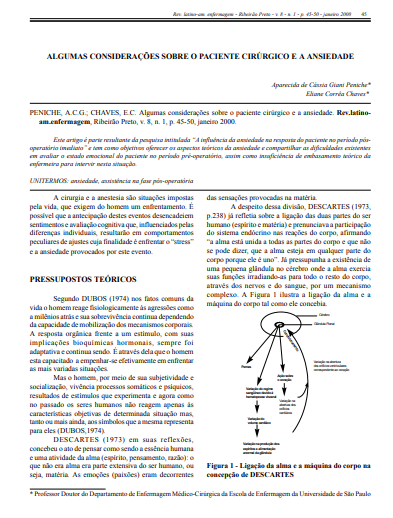 Algumas considerações sobre o paciente cirúrgico e a ansiedade