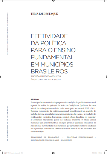 Efetividade da política para o Ensino Fundamental em municípios brasileiros