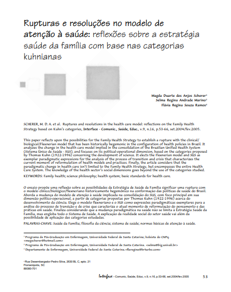 Rupturas e resoluções no modelo de atenção à saúde: reflexões sobre a estratégia saúde da família com base nas categorias kuhnianas
