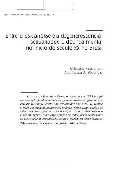 Entre a psicanálise e a degenerescência: sexualidade e doença mental no início do século XX no Brasil