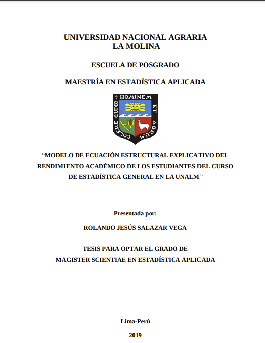 Modelo de ecuación estructural explicativo del rendimiento académico de los estudiantes del curso de estadística general