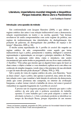 Literatura, imperialismo mundial integrado e biopolítica: Parque Industrial , Marco Zero e PanAmérica