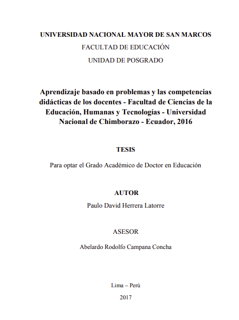 Aprendizaje basado en problemas y las competencias didácticas de los docentes