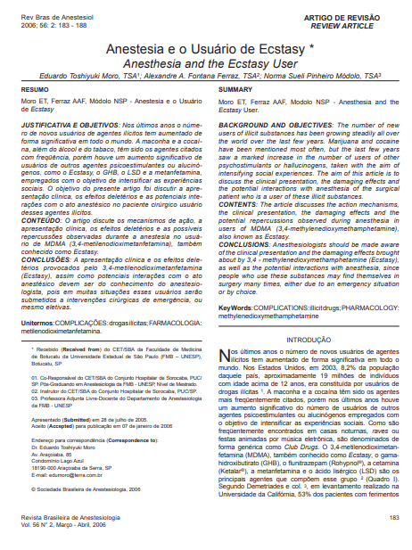 Anestesia e o usuário de Ecstasy