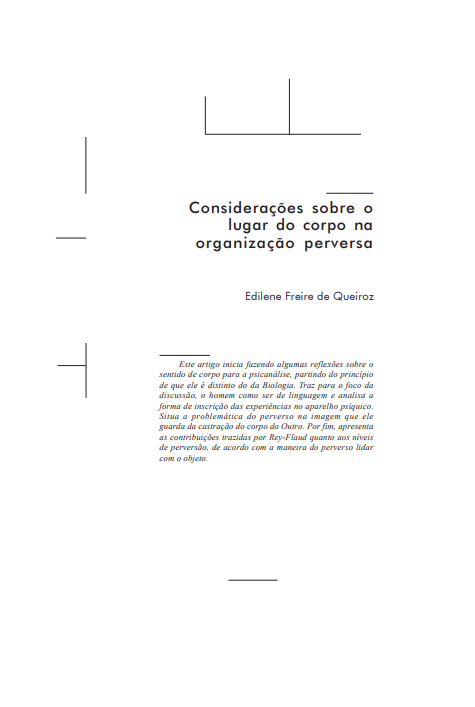 Considerações sobre o lugar do corpo na organização perversa