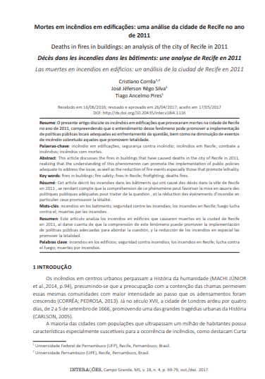 Mortes em incêndios em edificações: uma análise da cidade de Recife no ano de 2011