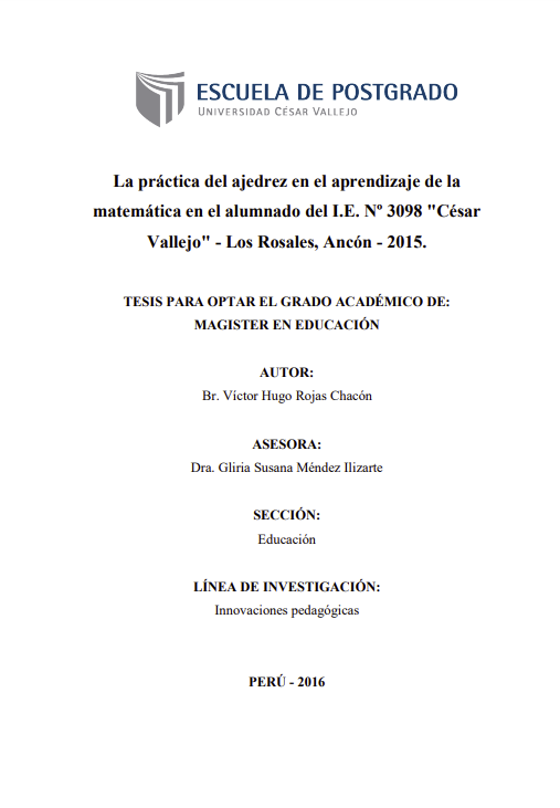 La práctica del ajedrez en el aprendizaje de la matemática