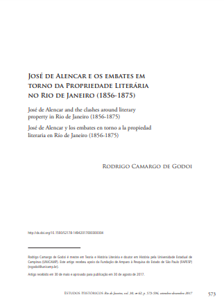 José de Alencar e os embates em torno da Propriedade Literária no Rio de Janeiro (1856-1875)