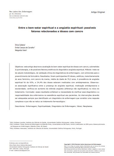 Between spiritual wellbeing and spiritual distress: possible related factors in elderly patients with cancer