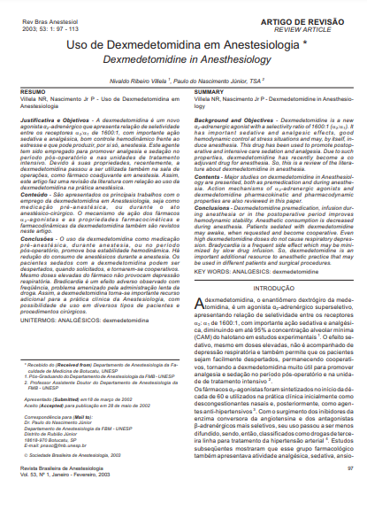Uso de dexmedetomidina em anestesiologia